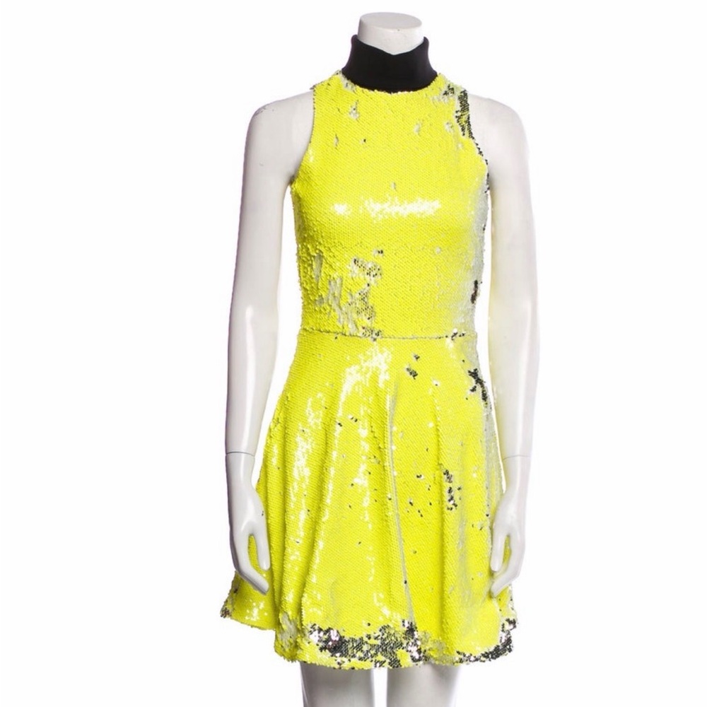 Sequin Yellow Mini Dress